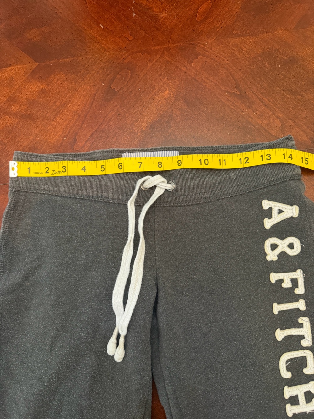 Abercrombie & Fitch Y2K Vintage Women Charcoal Gray Lounge Pants with White Logo - Picture 4 of 6